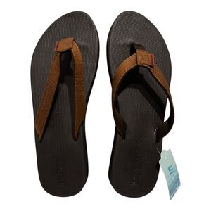 Edgewater Brown Leather Strap Flip Flop Size 11-12 (XL)